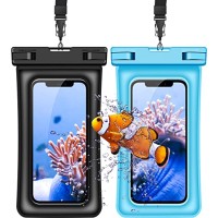 Cocoda Waterproof Phone Case Floating, 2 Pack IPX8 Waterproof Phone Pouch Dry Bag Compatible with iPhone 13 Pro Max/12 Pro Max//12/11/XR, Galaxy S21 Ultra/S20, Up to 7" for Beach, Travel, Pool, Kayak