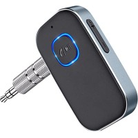 Cocoda Bluetooth Receiver 5.0 for Car, Noise Cancelling Bluetooth AUX Adapter, Bluetooth Music Receiver for Home Stereo, Wired Headphones, Hands-free Calls (16H Battery Life/Dual Link)