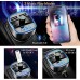 Cocoda Bluetooth FM Transmitter for Car, Blue Ambient Ring Light Wireless Radio Car Receiver Adapter Kit with Hands-Free Calling, Dual USB Charger 5V/2.4A and 1A, Support SD Card, USB Disk (Black)