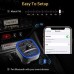 Cocoda Bluetooth FM Transmitter for Car, Blue Ambient Ring Light Wireless Radio Car Receiver Adapter Kit with Hands-Free Calling, Dual USB Charger 5V/2.4A and 1A, Support SD Card, USB Disk (Black)